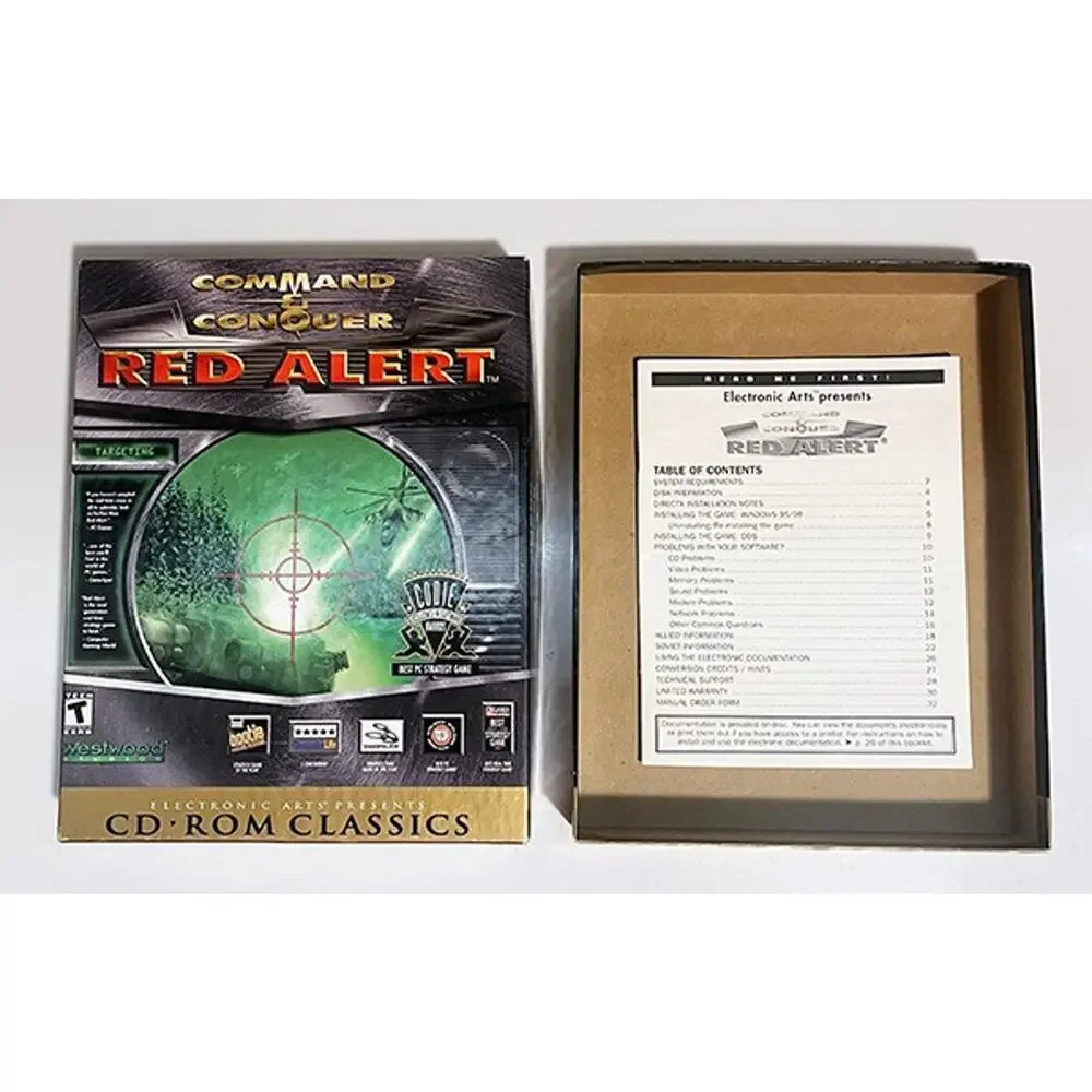 Vintage Command & Conquer: Red Alert CD-ROM Big Box PC Game Box and Manual only